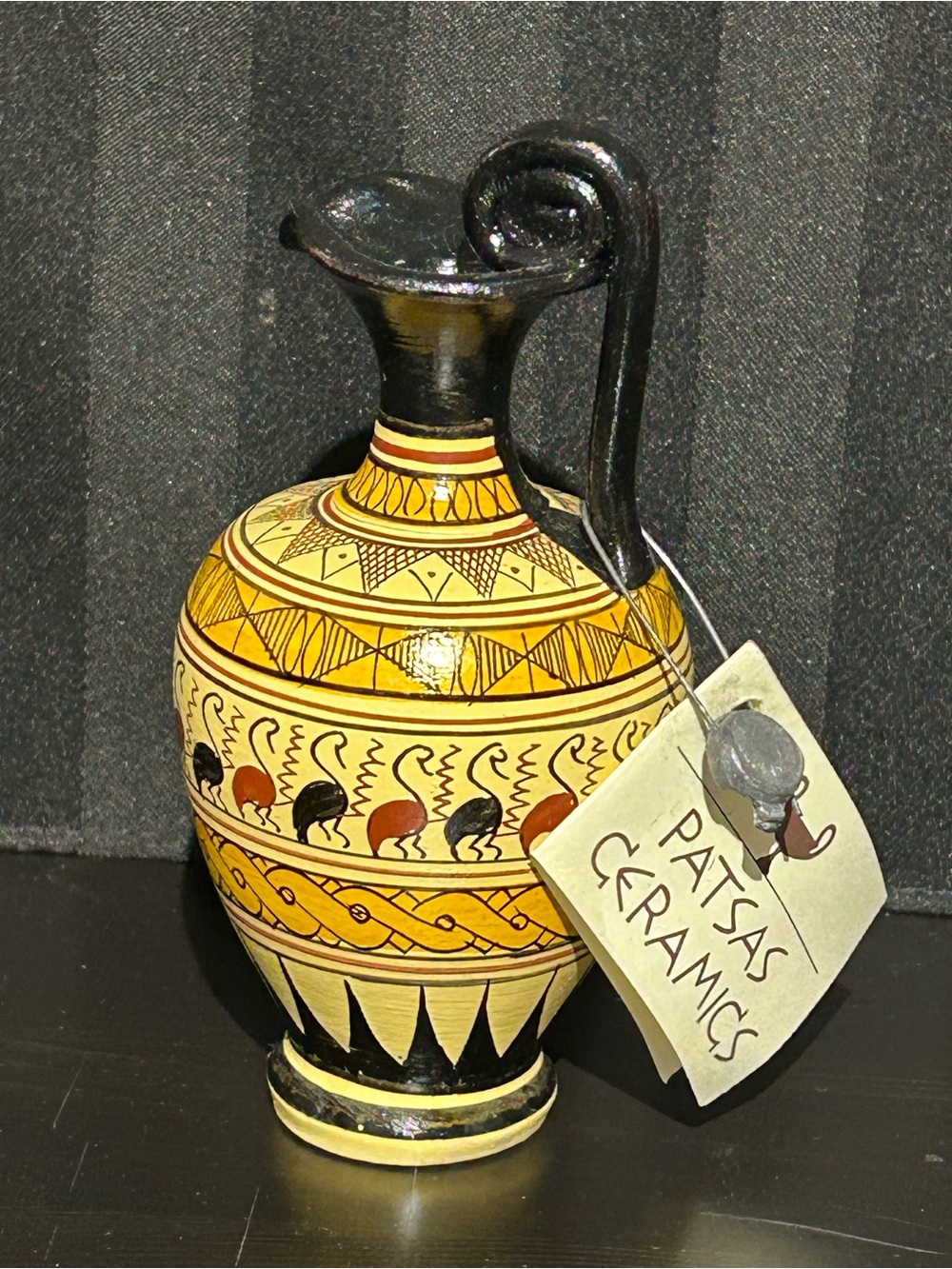 Greek Handmade Museum Inspired Handled Urn By Patsas Ceramics Geometric Design